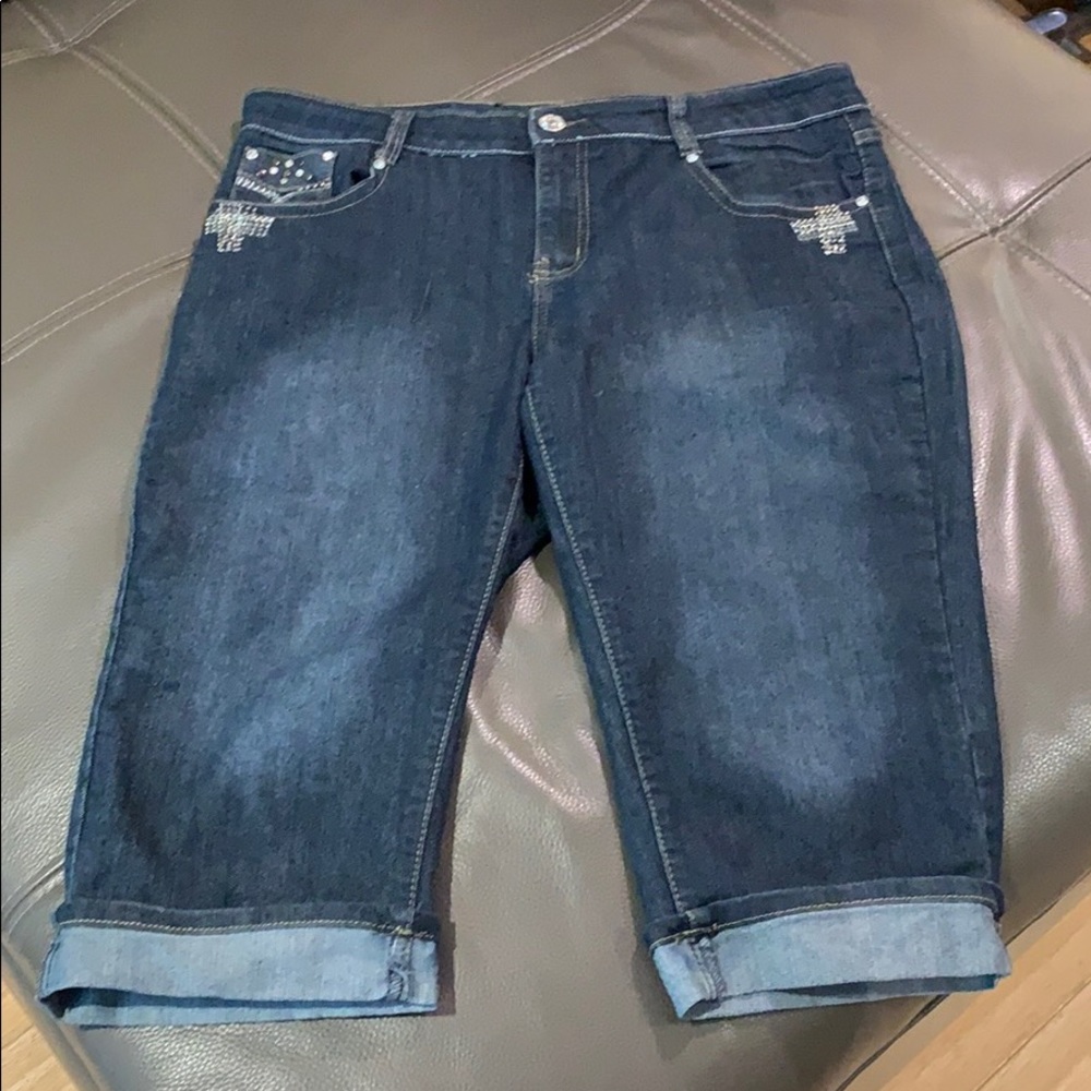 Never worn bejeweled jean Capris